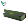 Cartón plegable de color verde dorado oscuro logo estampado caja plegable regalo